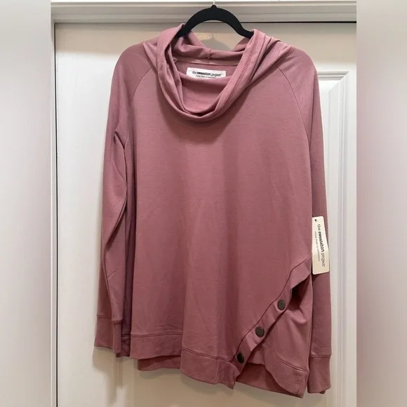 Women’s Blush Pink Cowl Neck Sweater - XL - NWT - The Sweatshirt Project - Picture 2 of 8